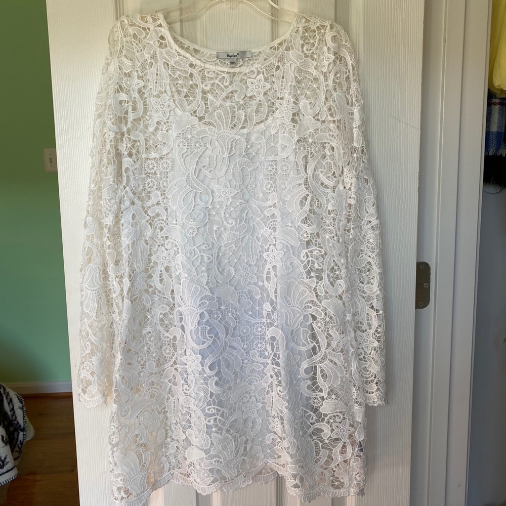 Papaya Long Sleeve Lace Dress